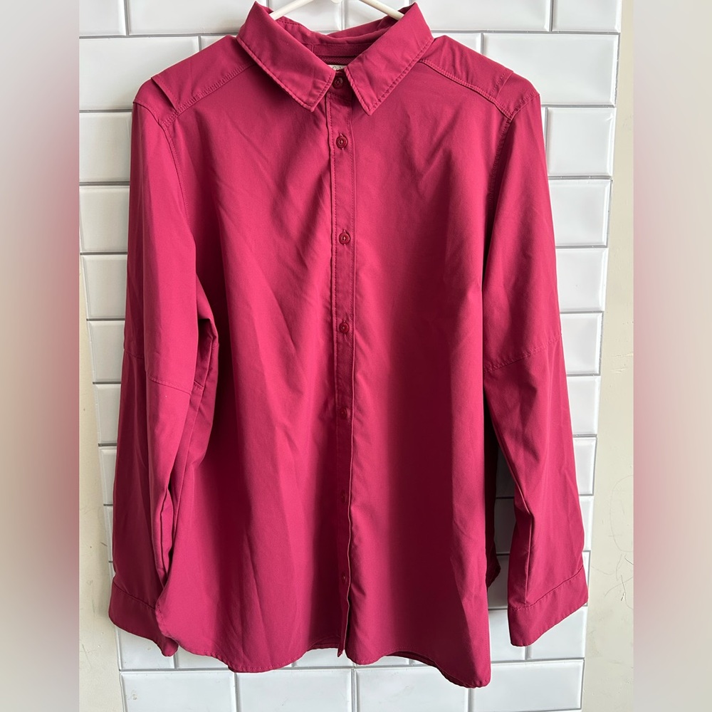 Columbia  Womens Fuchsia Long Sleeve Shirt/ L